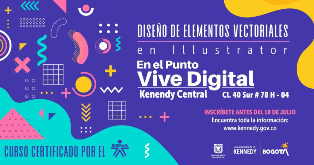 Cursos gratis en Bogotá: diseño elementos vectoriales en Illustrator