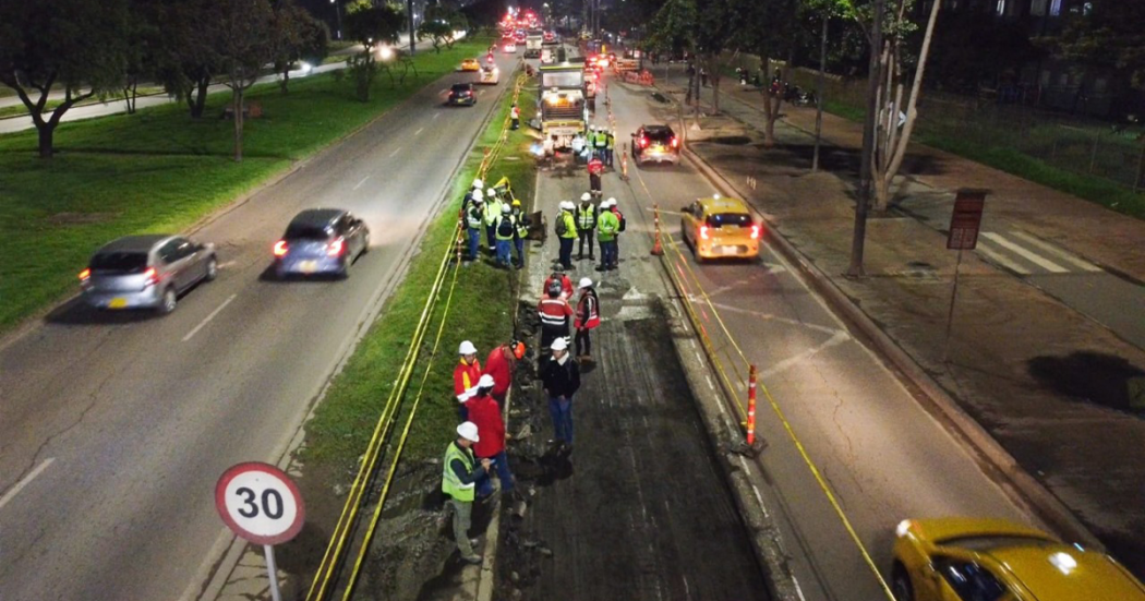 Distrito realizó jornada nocturna para tapar huecos en la av. Boyacá