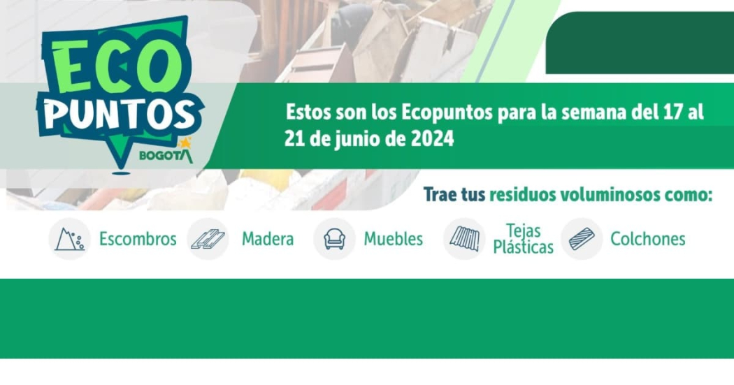 Ecopuntos de la UAESP para la semana del 17 al 21 de junio 2024 