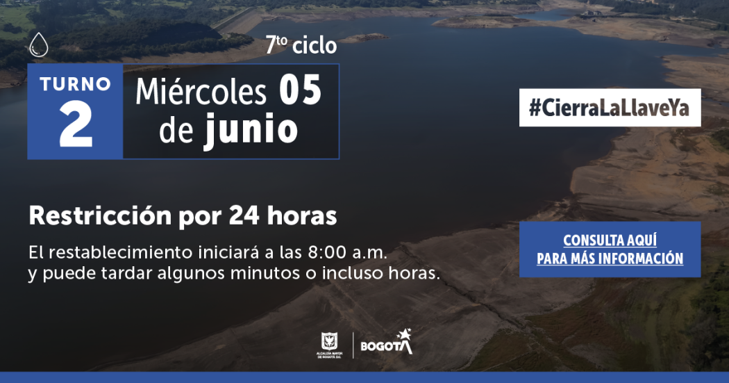 Banner racionamiento de agua 5 de junio 