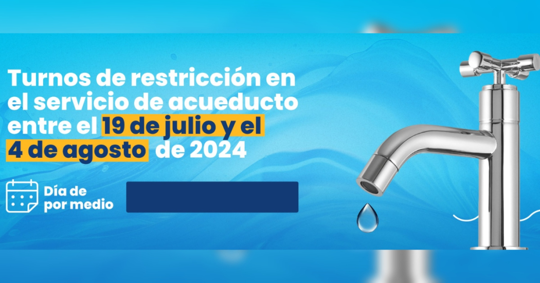 Racionamiento del agua en Bogotá del 19 de julio al 4 de agosto 2024