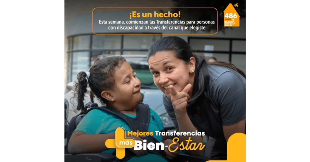 Iniciaron giros monetarios para personas con discapacidad en Bogotá