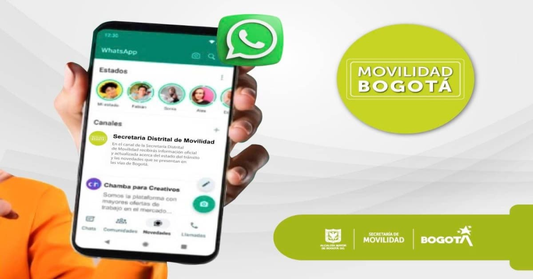 Canal de WhatsApp de la Secretaría Distrital de Movilidad Bogotá 