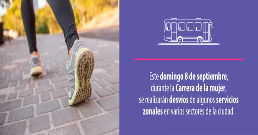 Carrera de la Mujer en Bogotá desvíos de rutas zonales 8 de septiembre