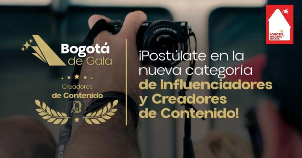 Convocatorias en Bogotá: Bogotá de Gala categoría para influenciadores