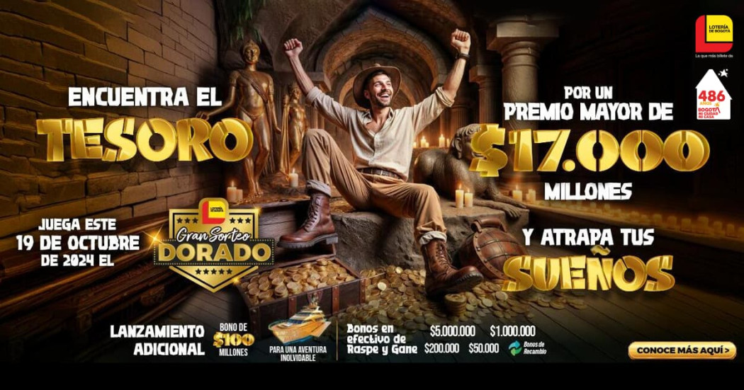 Lotería de Bogotá: juega gran sorteo dorado este sábado 19 de octubre 