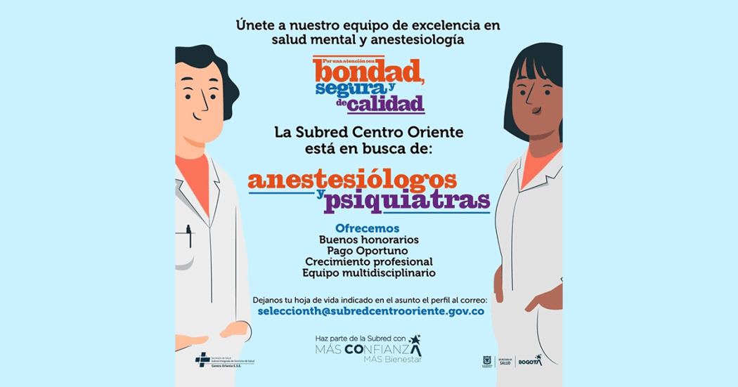 Subred Centro Oriente: talento humano en salud mental y anestesiología