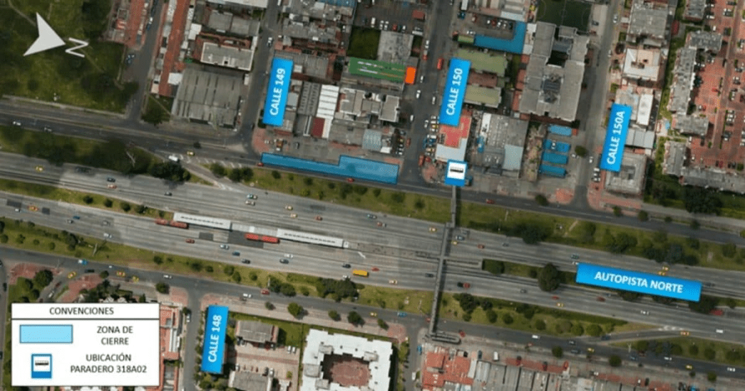 Movilidad Bogotá cierre carril en Autonorte entre calles 150 y 149