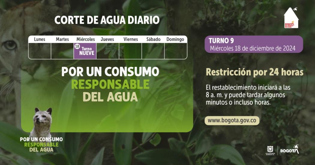 Racionamiento de agua en Bogotá, Chía, Sopó 18 de diciembre 2024 