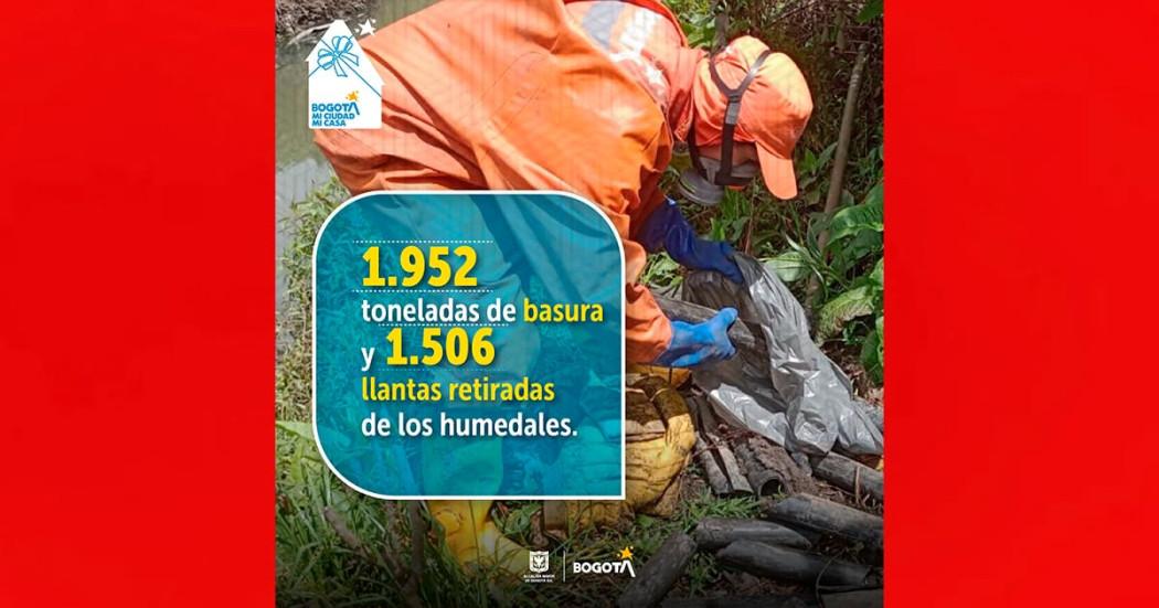 Distrito recogió 2.000 toneladas de basura de humedales en Bogotá 