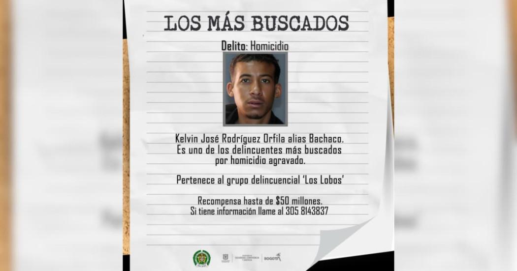  $50 millones de gran recompensa por alias Bachaco, buscado en Bogotá