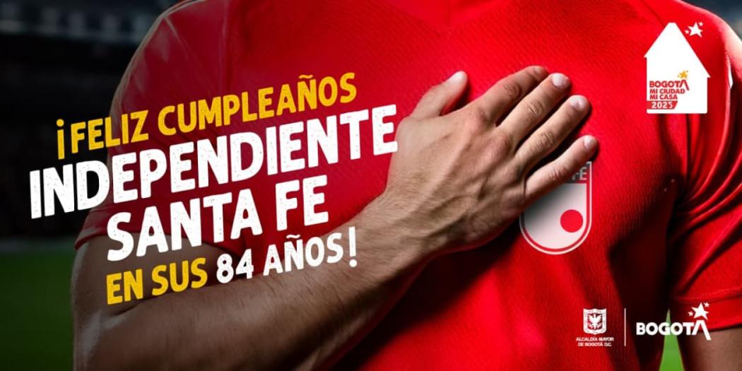 Feliz cumpleaños Santa Fe Bogotá felicita al club en sus 84 años