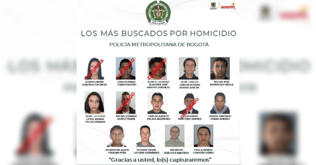 Información sobre cartel de los más buscados por homicidio en Bogotá