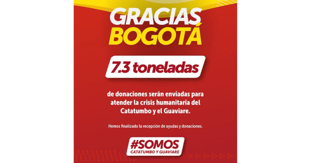 Más de 7 toneladas dona Bogotá para víctimas de Catatumbo y Guaviare