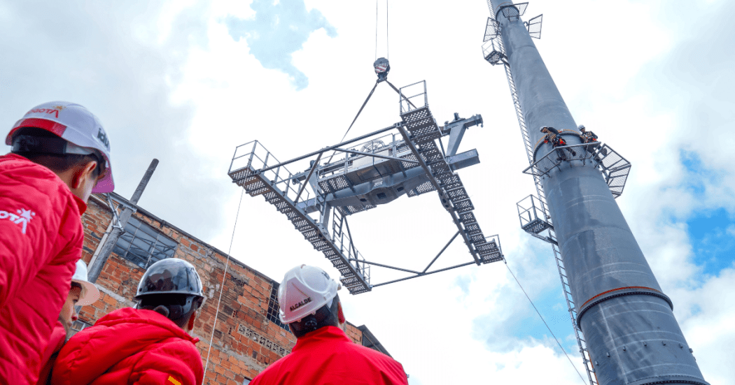 Obra de TransMiCable en localidad de San Cristóbal de Bogotá 