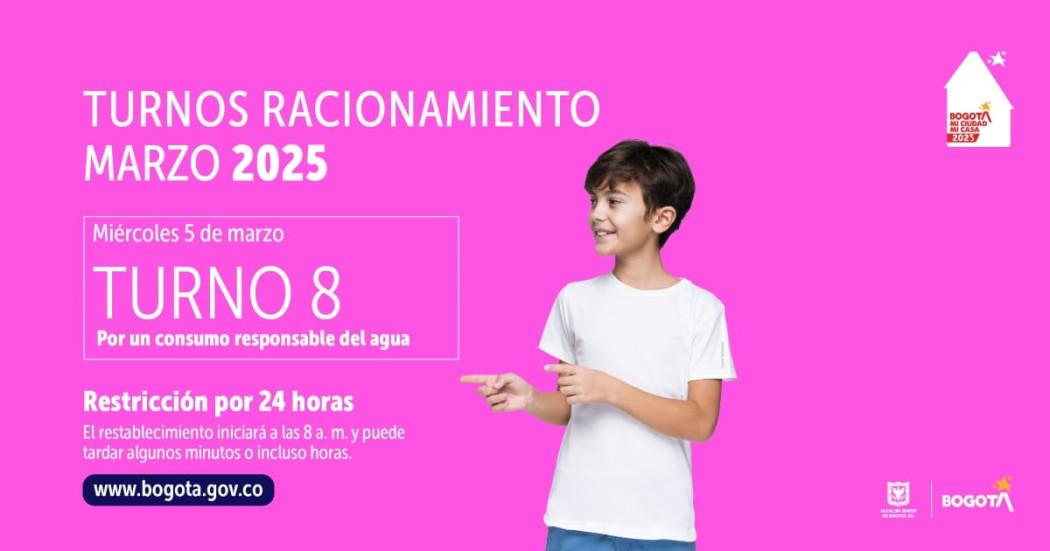 Racionamiento de agua en Bogotá y La Calera miércoles 5 de marzo 2025