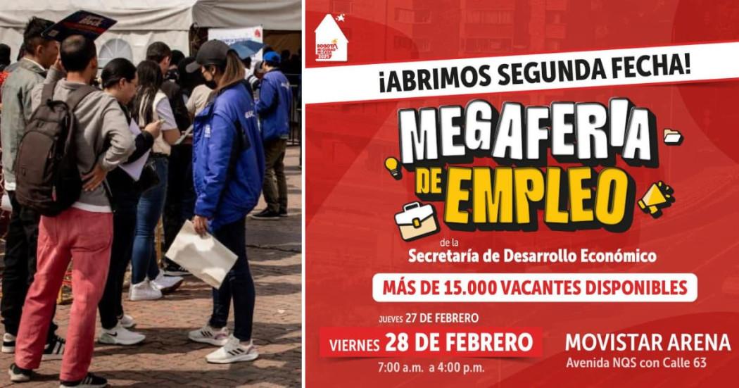 Trabajo en Bogotá accede a 15.000 vacantes en Megaferia Empleo Movistar Arena