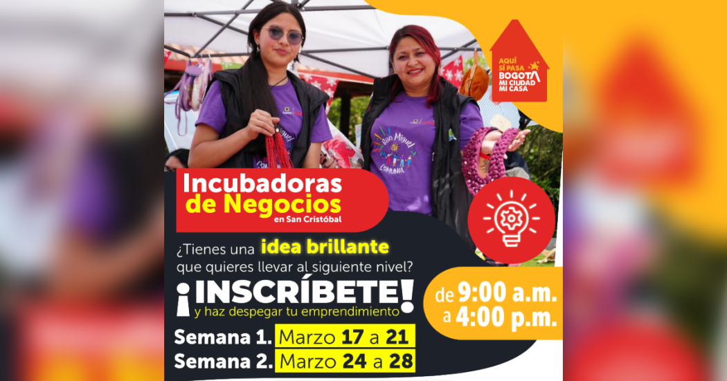 Abierta convocatoria para incubadoras de negocios en Bogotá