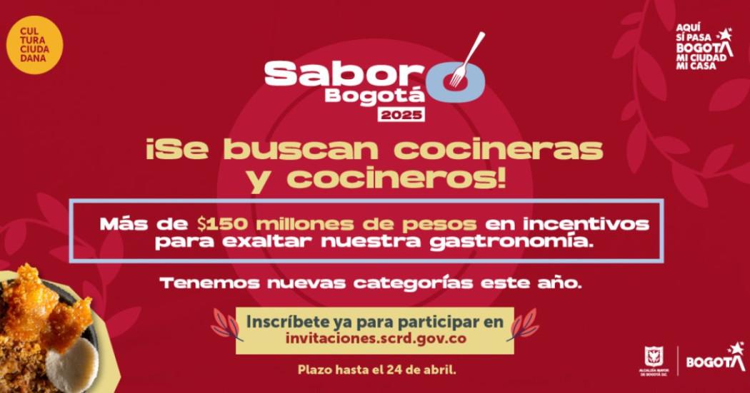 Convocatoria para cocineros(as) y restaurantes Sabor Bogotá 2025