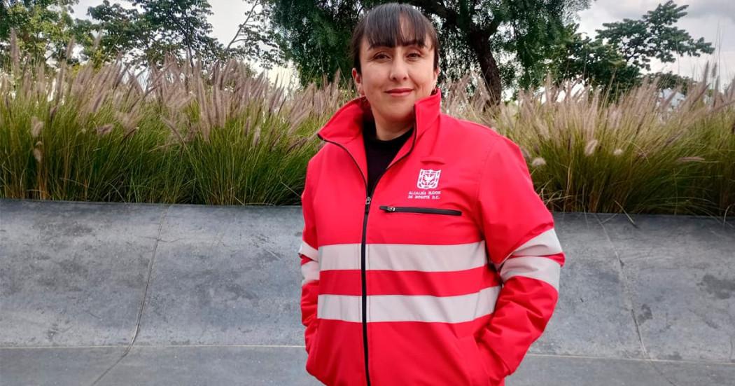 Yuly, gestora de convivencia que brinda seguridad en marchas de Bogotá, mi Casa