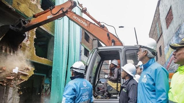 Demolición de predios en el Bronx - Foto: Prensa Alcaldía Mayor / Camilo Monsalve