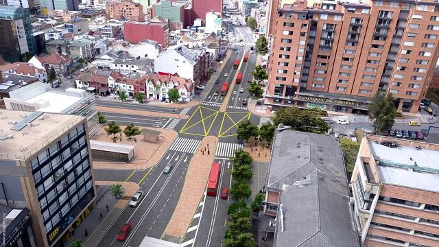 La construcción de la troncal reducirá el número de buses por el corredor vial. Foto: IDU