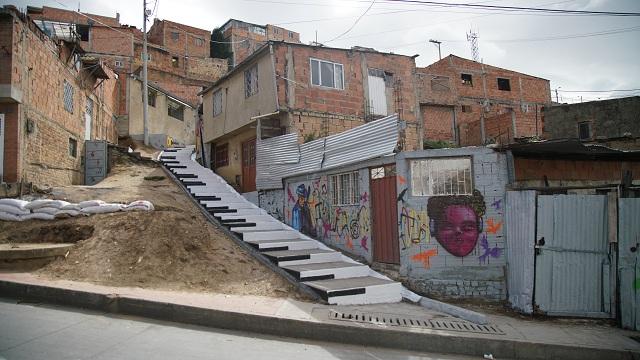 Antes de convertirse en un piano, estas escaleras eran poco transitadas - Foto: Secretaría de Hábitat