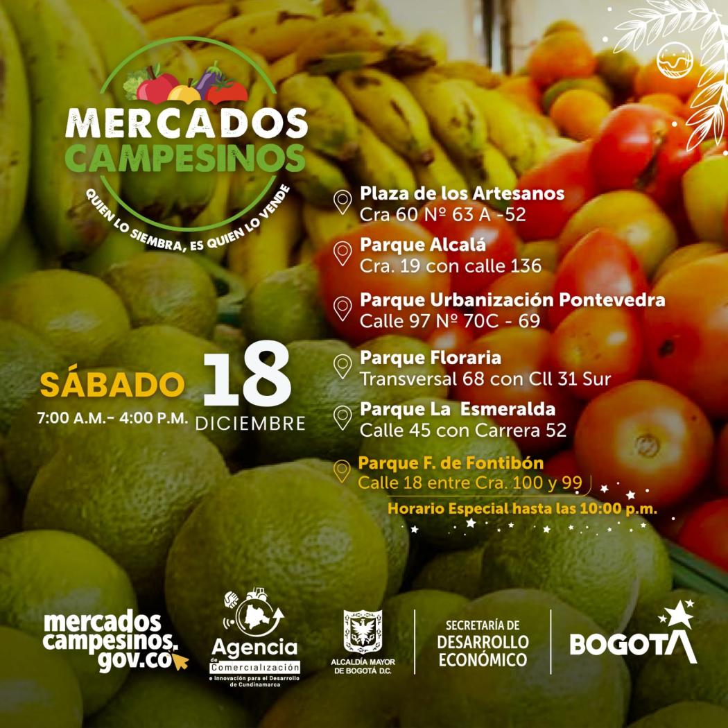 Prográmate este fin de semana con los Mercados Campesinos