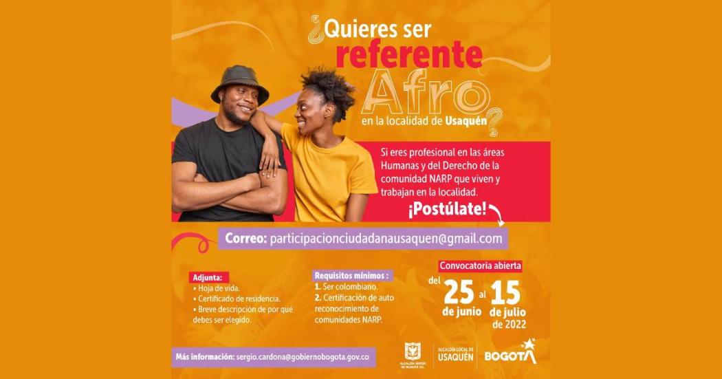 Abiertas inscripciones para referentes afro en localidad de Usaquén 