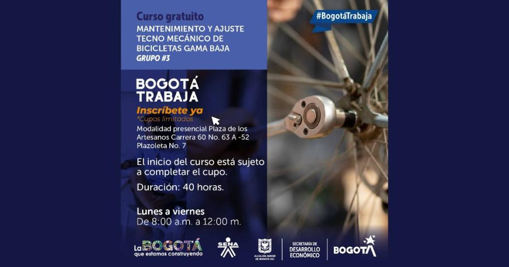 Curso gratuito de mantenimiento y ajuste tecnomecánico de bicicletas