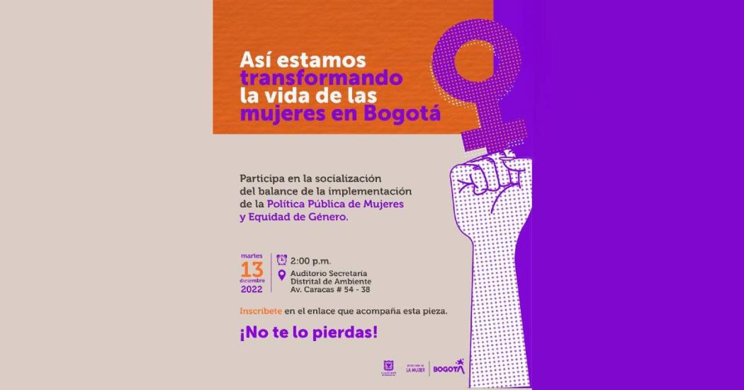 Evento socialización avance en Política Pública de Mujeres y Género