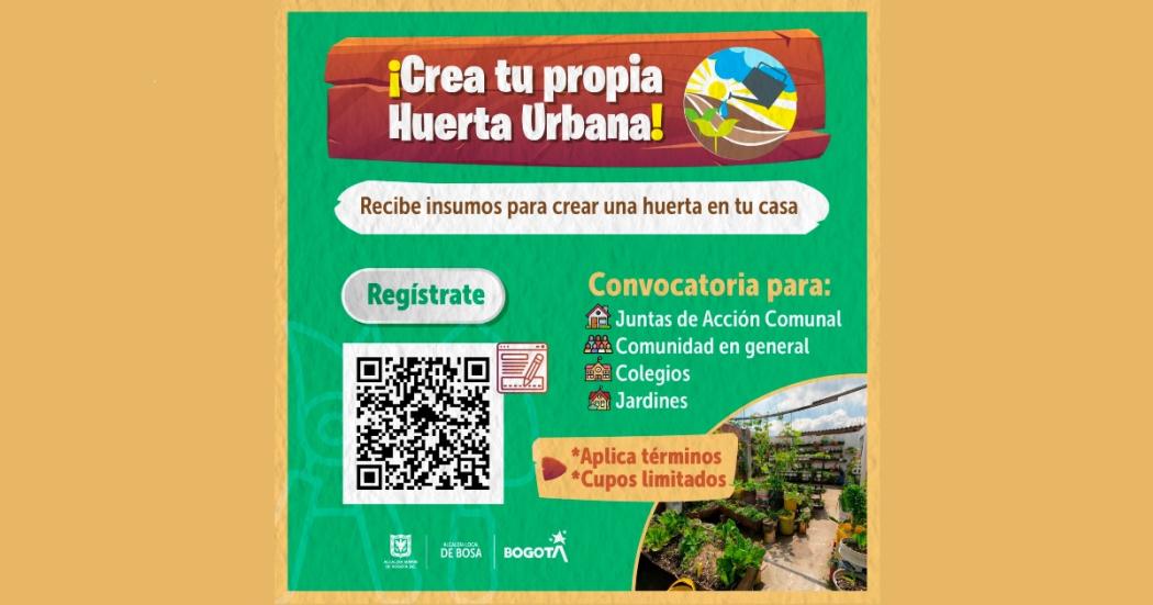 Convocatoria para recibir insumos y crear una huerta urbana en Bosa