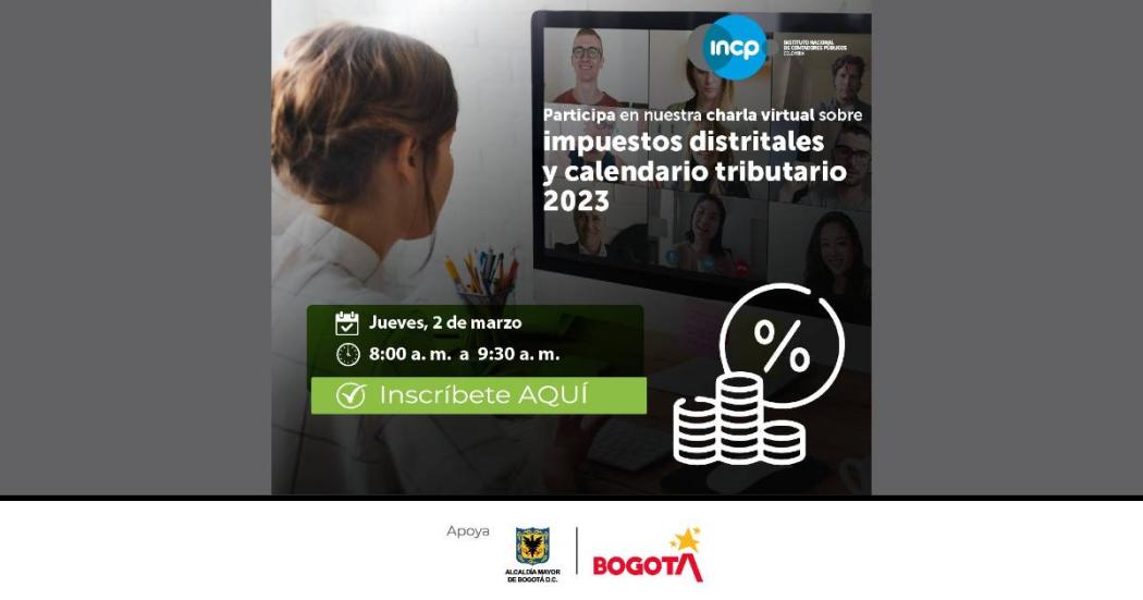 Charla virtual sobre pago de impuestos y calendario tributario 2023 