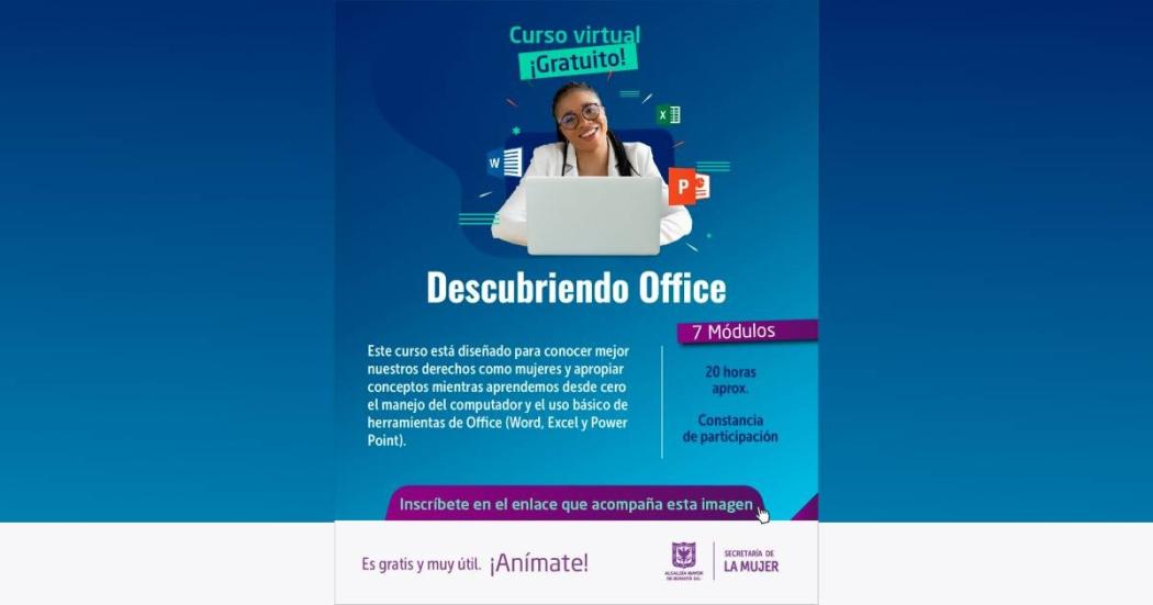 Poster cursos de informatica para mujeres