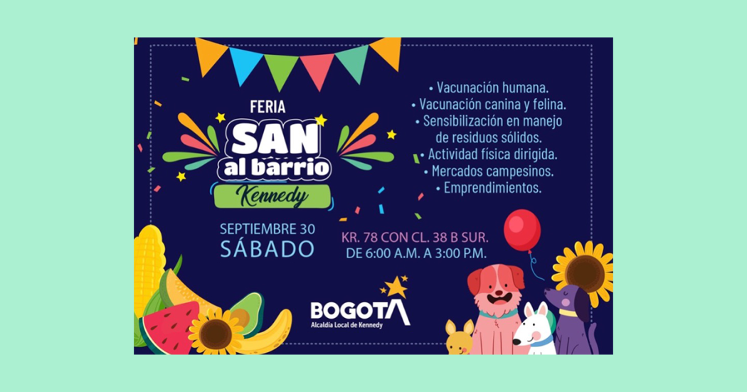 Ven con tu mascota a la Feria San al Barrio el 30 de septiembre en Kennedy