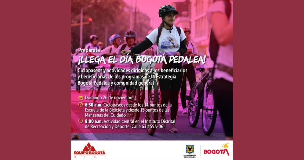 Bogotá Pedalea del IDRD este domingo 26 de noviembre horarios y más 