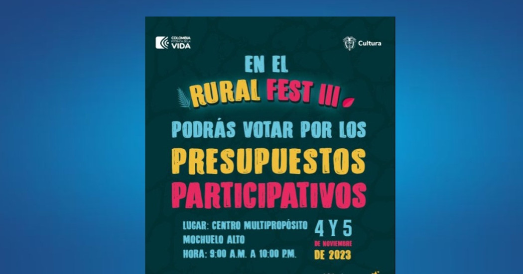 Vota por los Presupuestos Participativos en el Rural Fest el 4 y 5 de noviembre