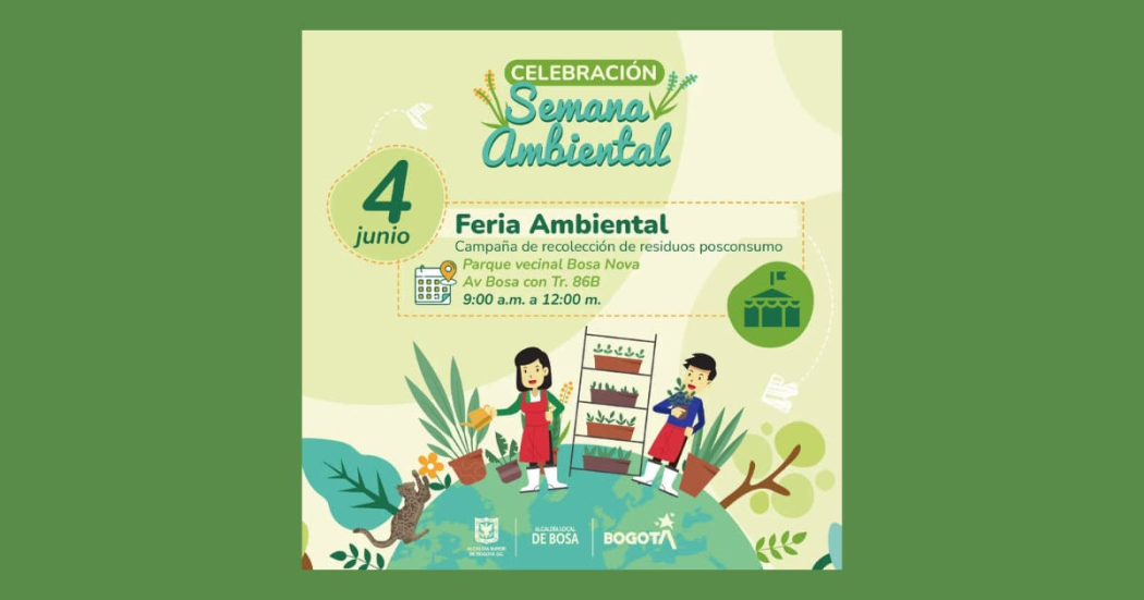 Participa de la semana ambiental en Bosa, del 4 al 7 de junio