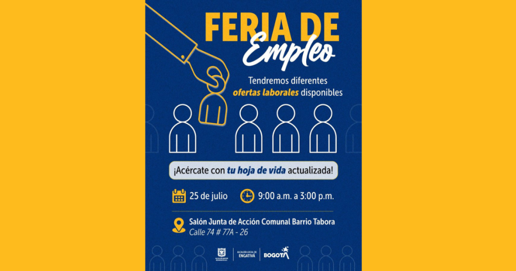 Trabajo en Bogotá: Asiste a la feria de empleo jueves 25 de julio 2024