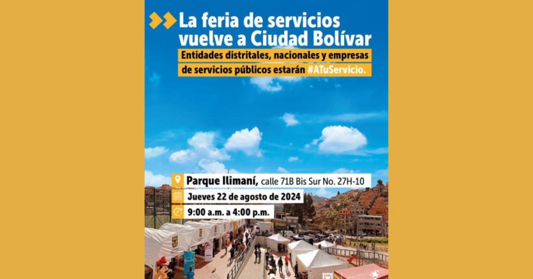 Feria de Servicios en Bogotá asiste jueves 22 de agosto Ciudad Bolívar