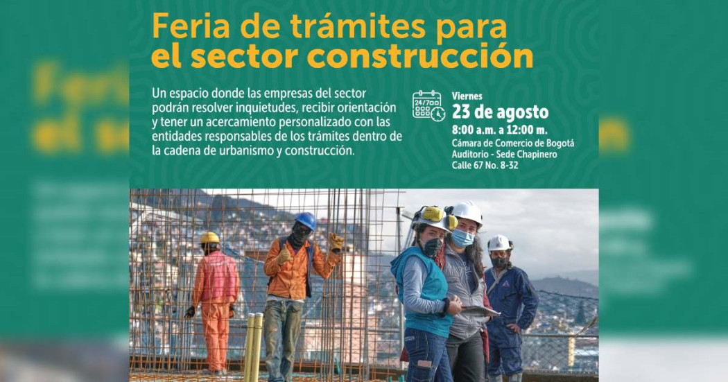 Trámites sector construcción en Bogotá: feria viernes 23 de agosto 