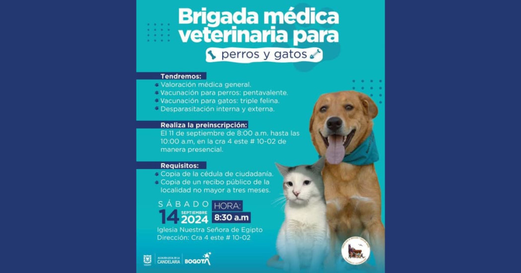 Jornada de bienestar animal Bogotá: Servicios gratuitos 14 septiembre