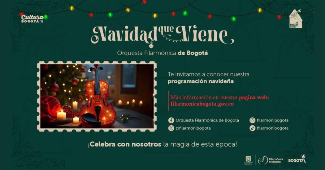 Navidad en Bogotá 2024 con concierto Filarmónica Día Velitas 