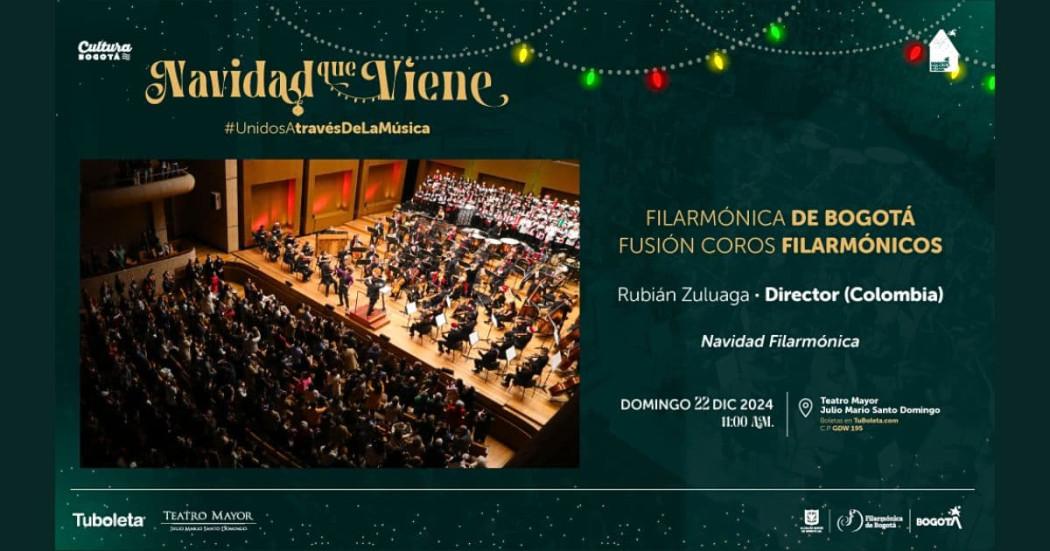 Navidad en Bogotá con concierto Filarmónica 22 de diciembre 