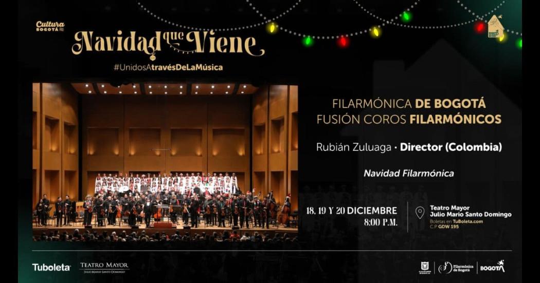 Navidad en Bogotá con concierto Filarmónica 19 de diciembre 