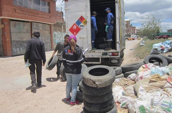 Recolección de llantas en Suba-Foto: Alcaldía Local de Suba