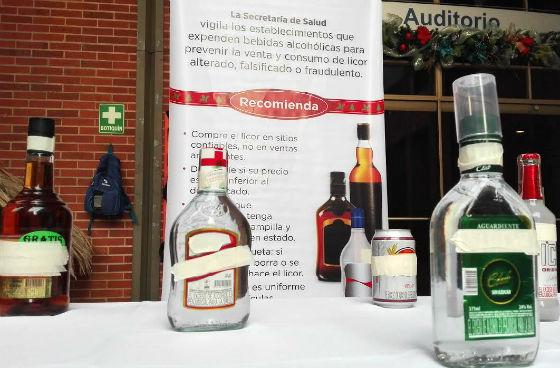 Licor adulterado - Foto: Secretaría de Salud