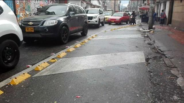 Canalización de vía en los Mártires - Foto: Secretaría de Movilidad