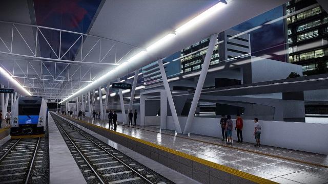 Estación de metro elevada - Foto: Render Metro Alcaldía Bogotá