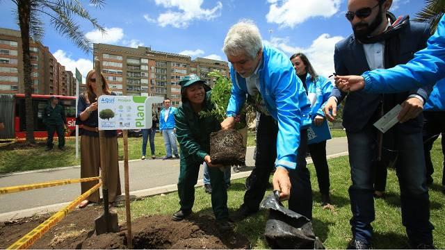 Alcalde Peñalosa planta árboles en Bogotá